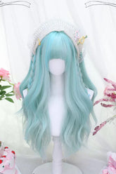 Light Blue Secondary Wave Sweet Lolita Long Wigs